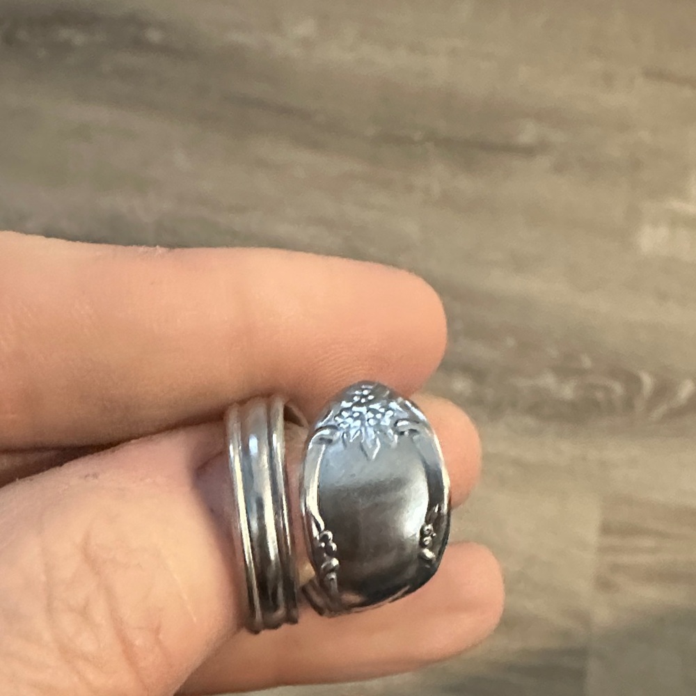 Artisan Silver Floral vintage spoon ring pick your size
